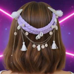 Lavender Braided Tassel Hair Chain 💜