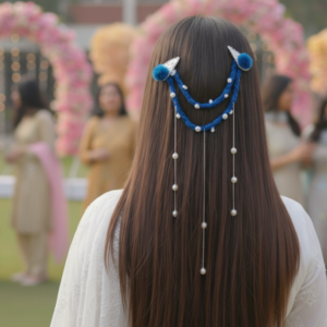 Ocean Dream Blue Braided Hair Chain with Silver Charms 🌊✨