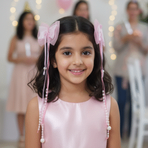 Blush Pink Pearl Bow Hair Clips