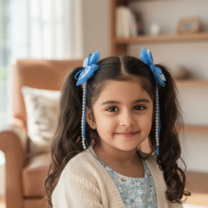 Add a touch of charm and elegance to your hairstyle with these handmade blue bow hair clips from Aina’s Collection. Crafted with soft organza ribbons and adorned with delicate pearl strands, these clips are perfect for parties, weddings, or everyday wear. Their lightweight design ensures comfort while adding a graceful, feminine flair to any outfit.