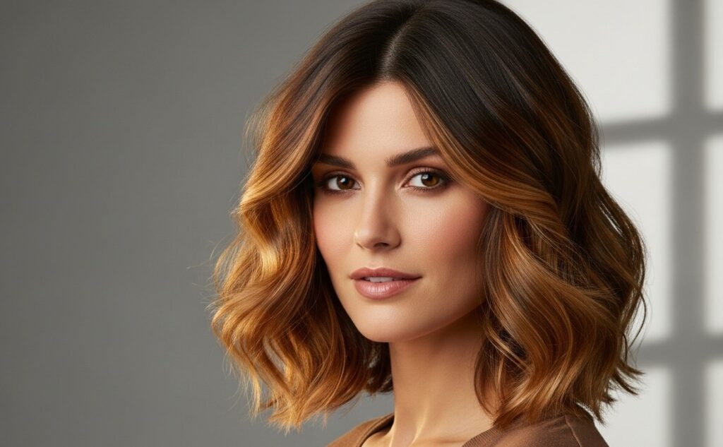 Modernize the 90s bob haircut using balayage highlights and modern color