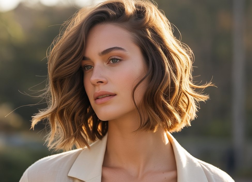Asymmetrical lob hairstyle, trendy long bob for 2026