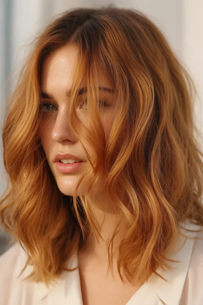 Amber Gold Beachy Lob