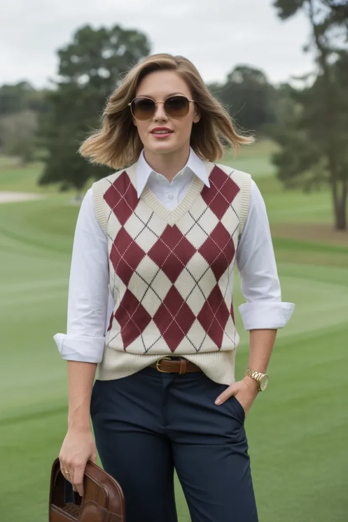 Argyle Vest with Oxford Shirt