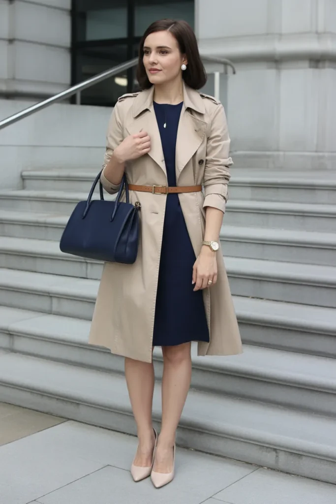 Beige Trench Coat Professional Look