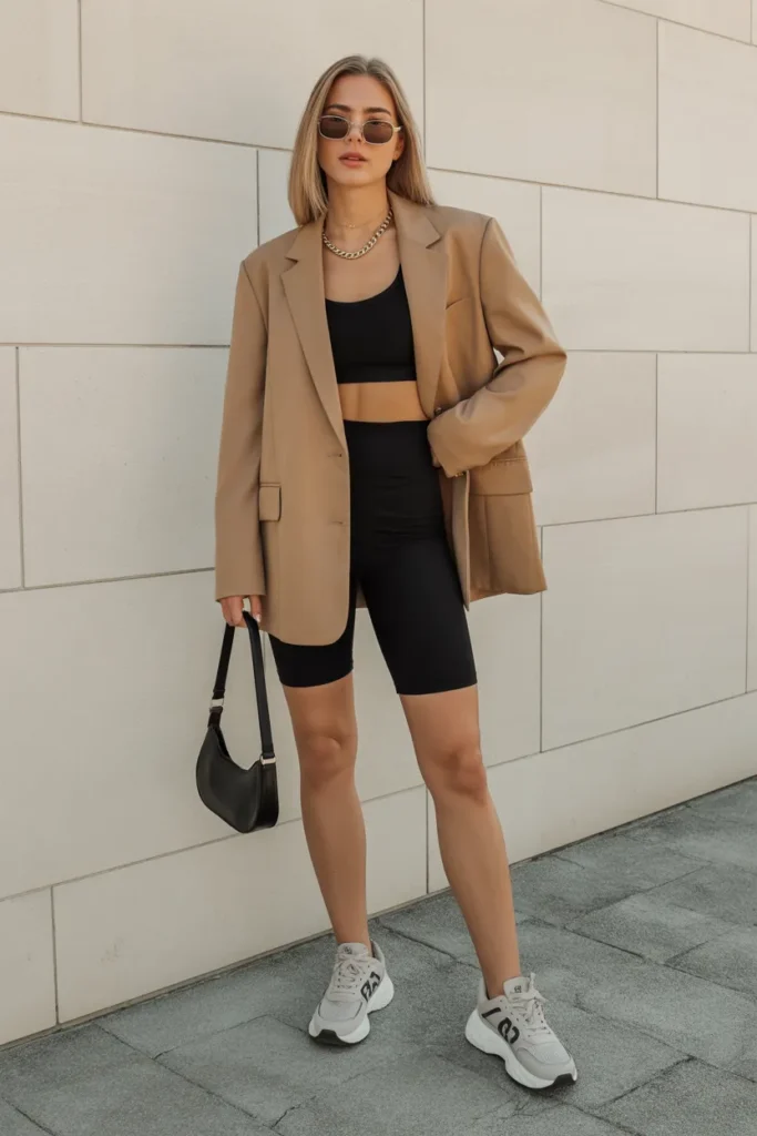 Blazer and Bike Shorts Sporty