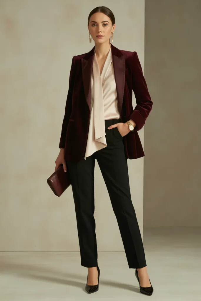 Burgundy Blazer Statement