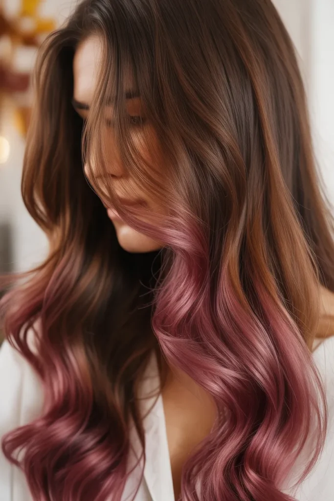 Burgundy Ombré Long Locks