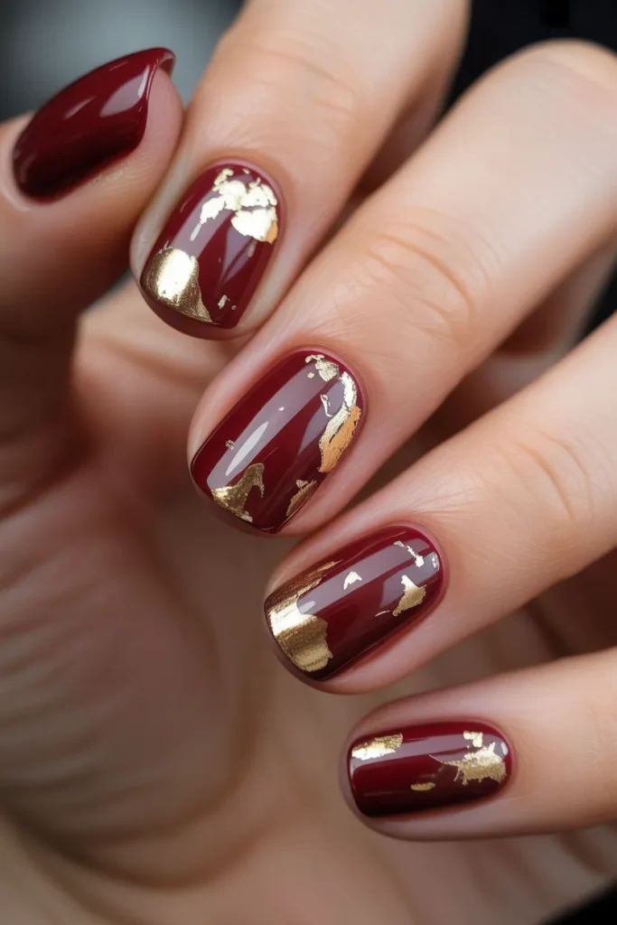 Burgundy and Gold Foil Elegance