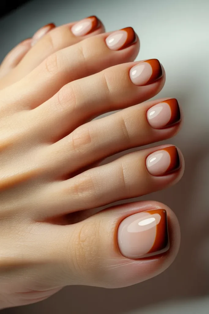 Burnt Sienna French Tips