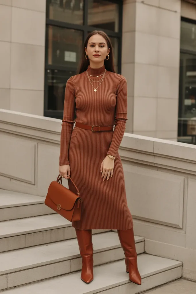 Burnt Sienna Knit Dress Finale