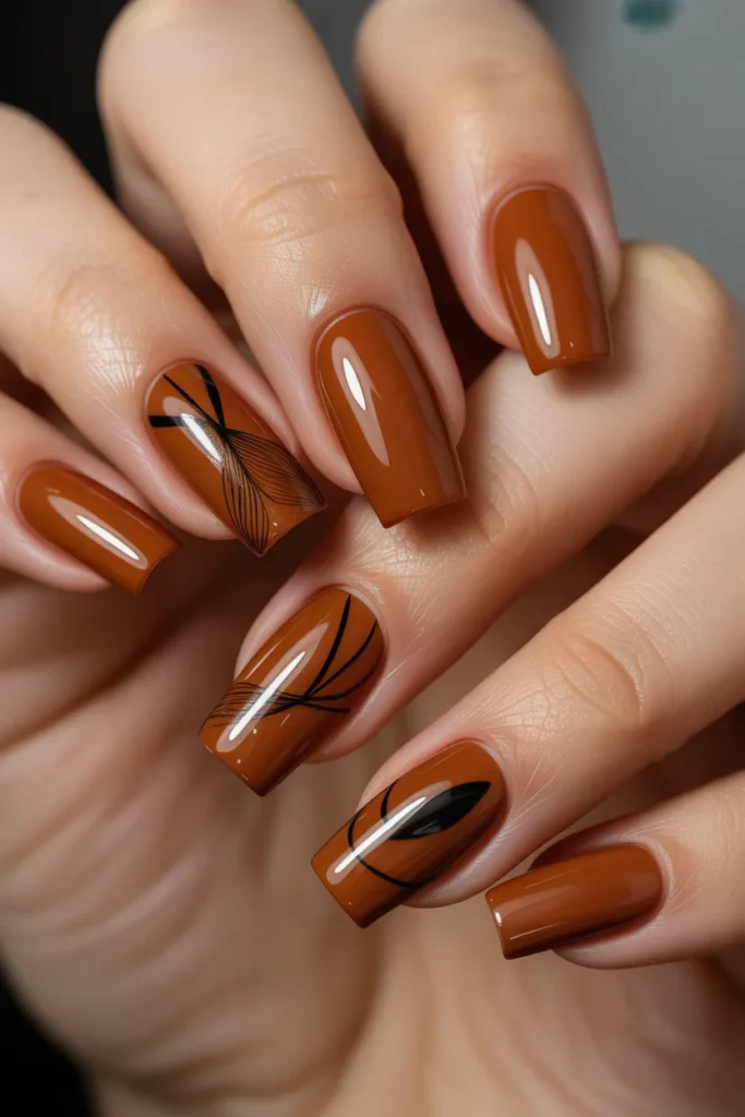 Burnt Sienna with Black Accents