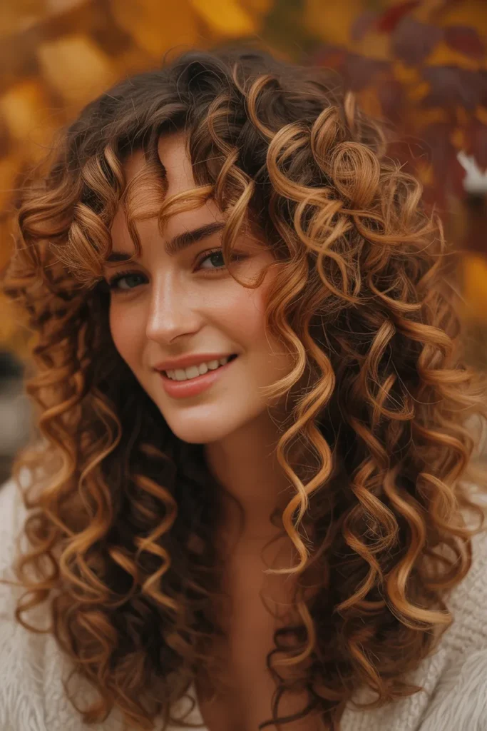 Caramel Honey Highlights on Textured Curls