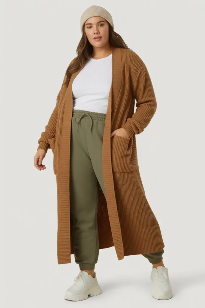 Cardigan Coat with Joggers