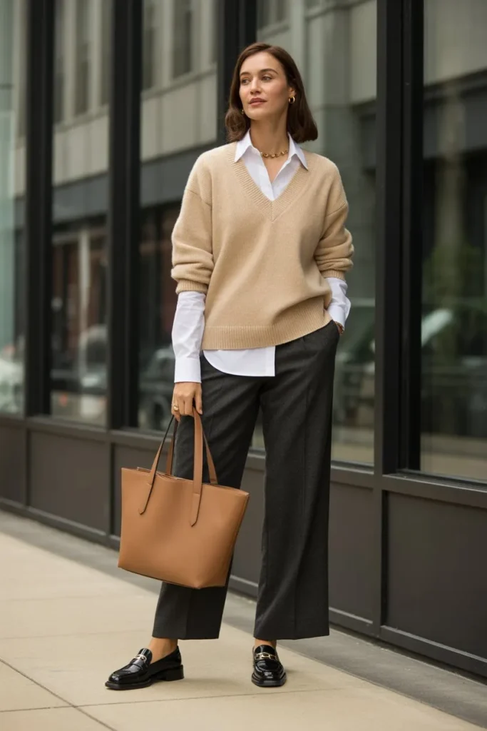  Cashmere Layers with Wool Trousers