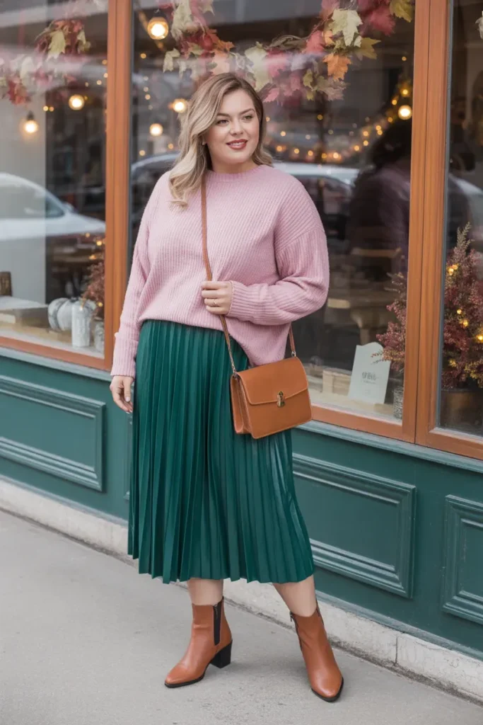 Chenille Sweater with Midi Skirt