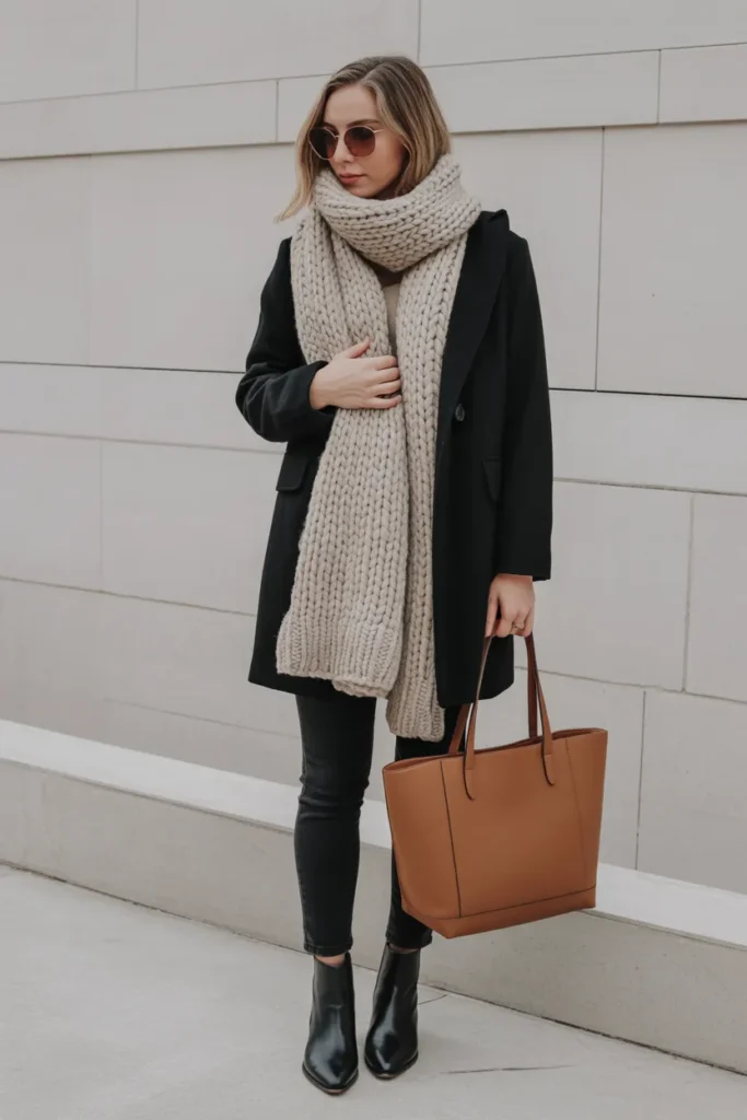 Chunky Knit Scarf Statement Styling