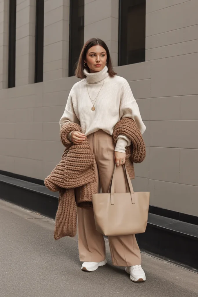 Chunky Scarf and Neutral Layers