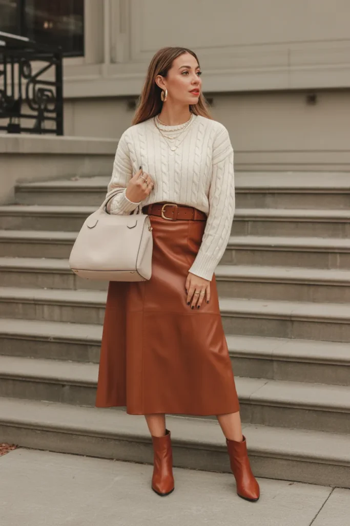 Cognac Leather Accents Outfit