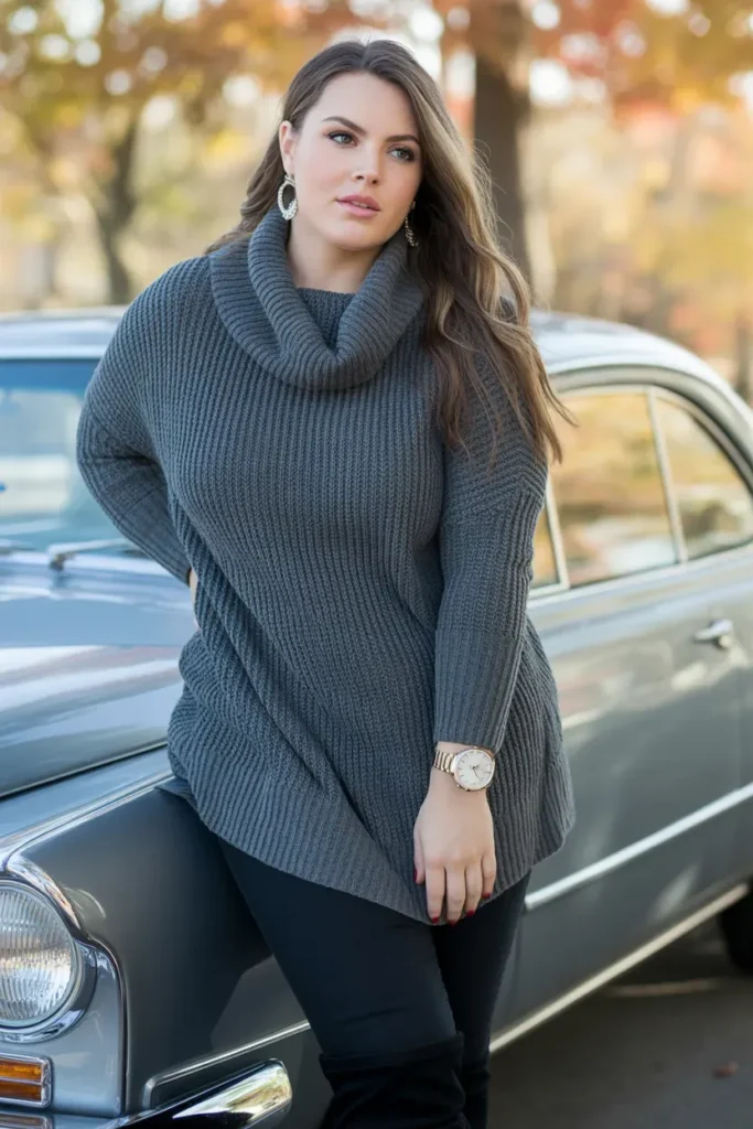 Cowl Neck Tunic with Skinny Jeans