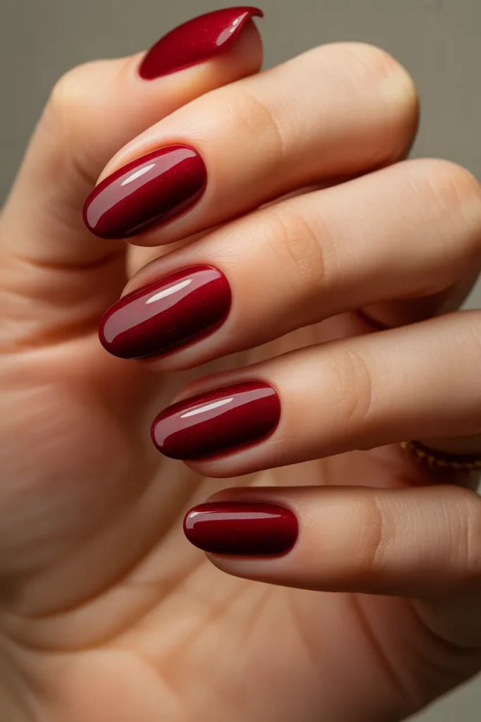 Cranberry Red Classic Nails