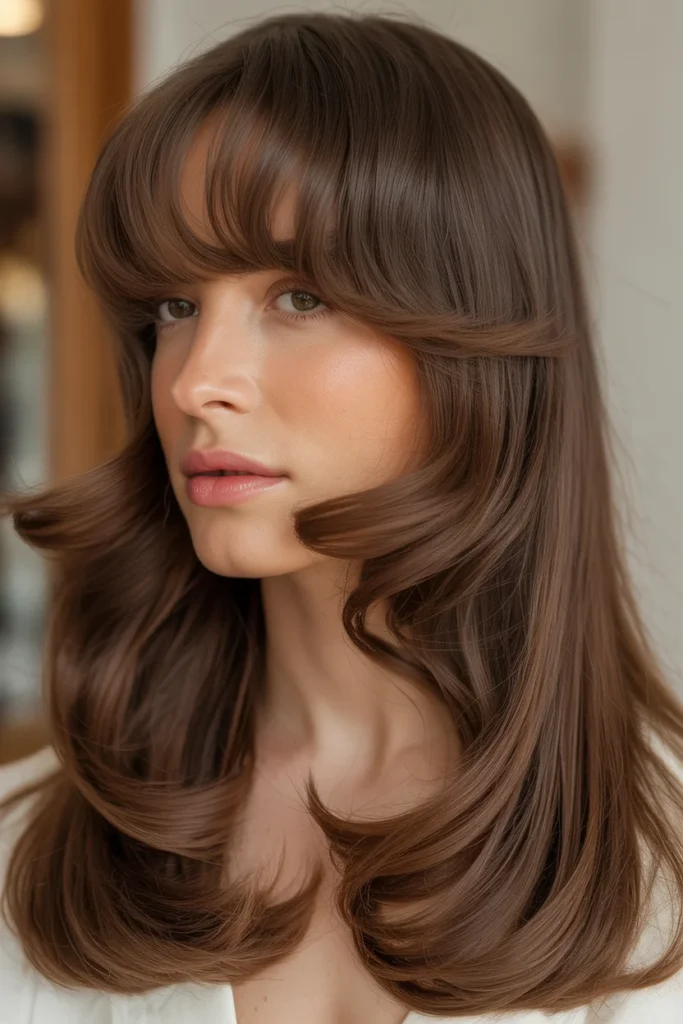 Curtain Bangs with Long Layers