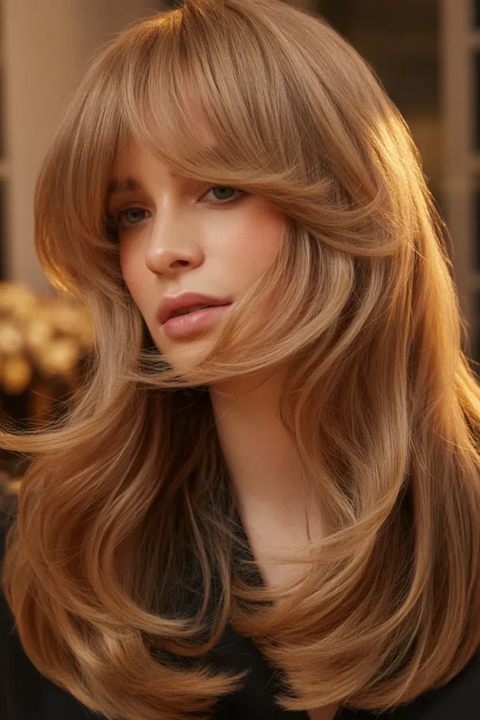 Curtain Bangs with Long Layers