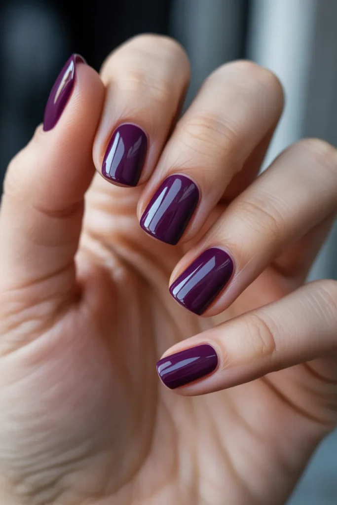 Deep Plum Jewel Tone Nails