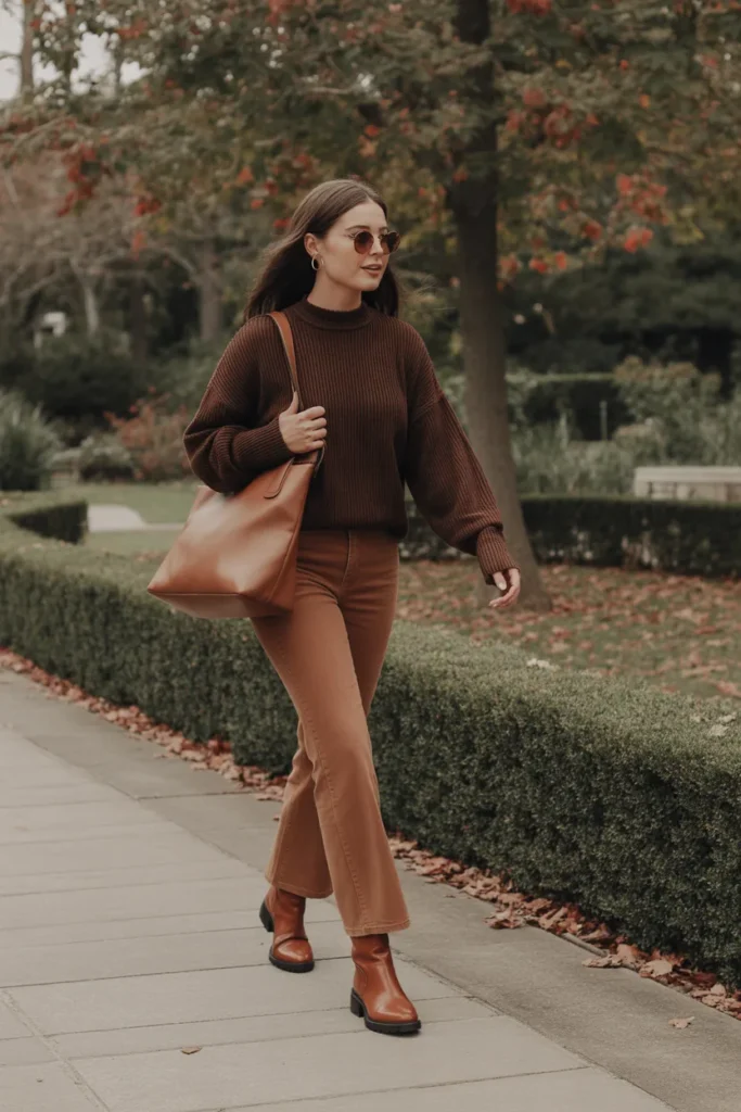 Earth-Tone Monochrome Outfit