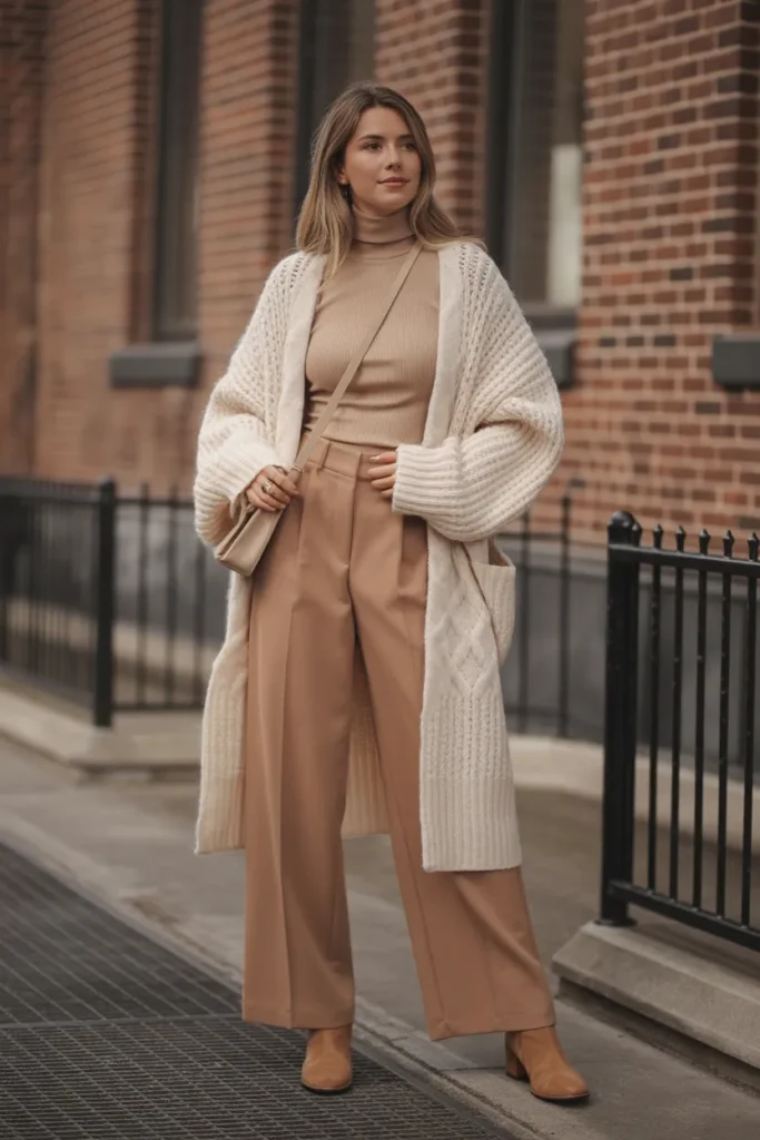 Elegant Layered Knits Sophistication