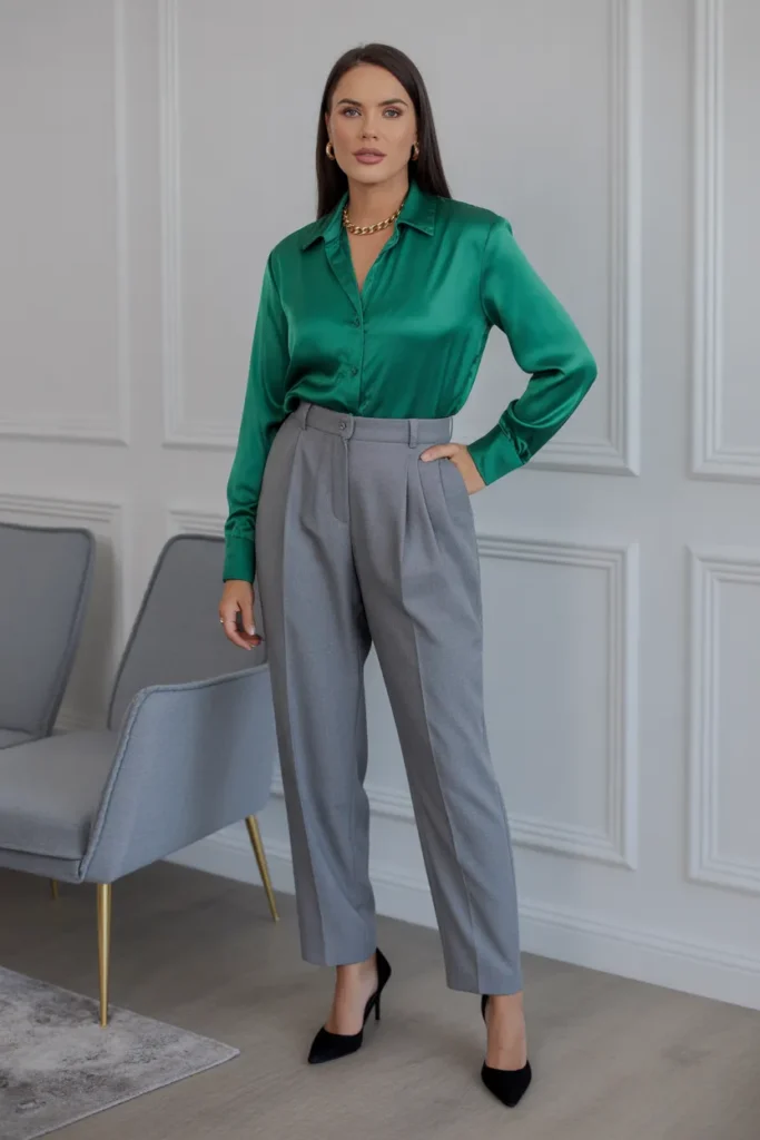 Emerald Green Blouse Combination