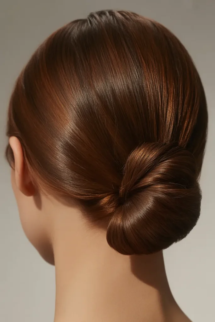 Espresso Brown Sleek Bun