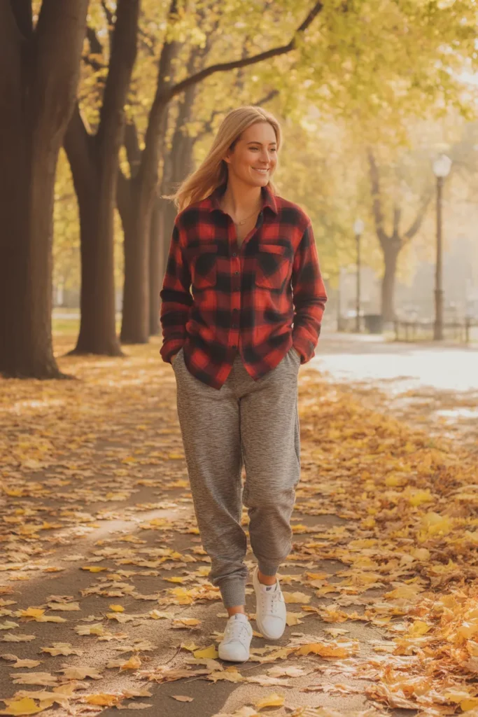 Flannel Shirt with Comfortable Joggers