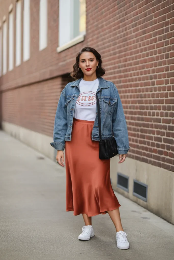 Graphic Tee and Midi Skirt Casual Chic