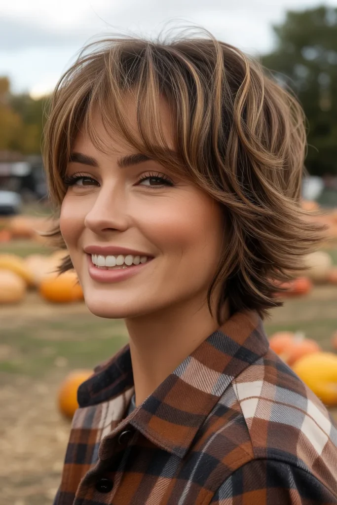 Layered Shag with Curtain Bangs