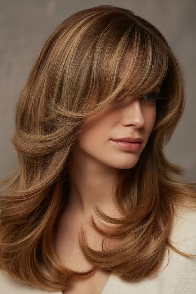 Long Layers with Side Bangs