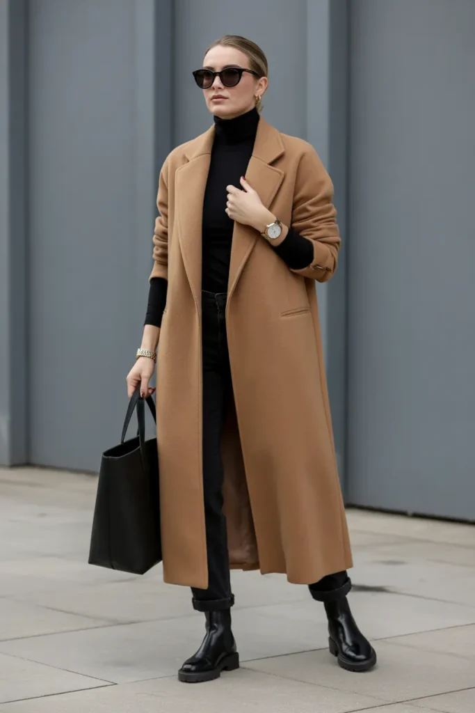 Longline Coat and Ankle Boots Power