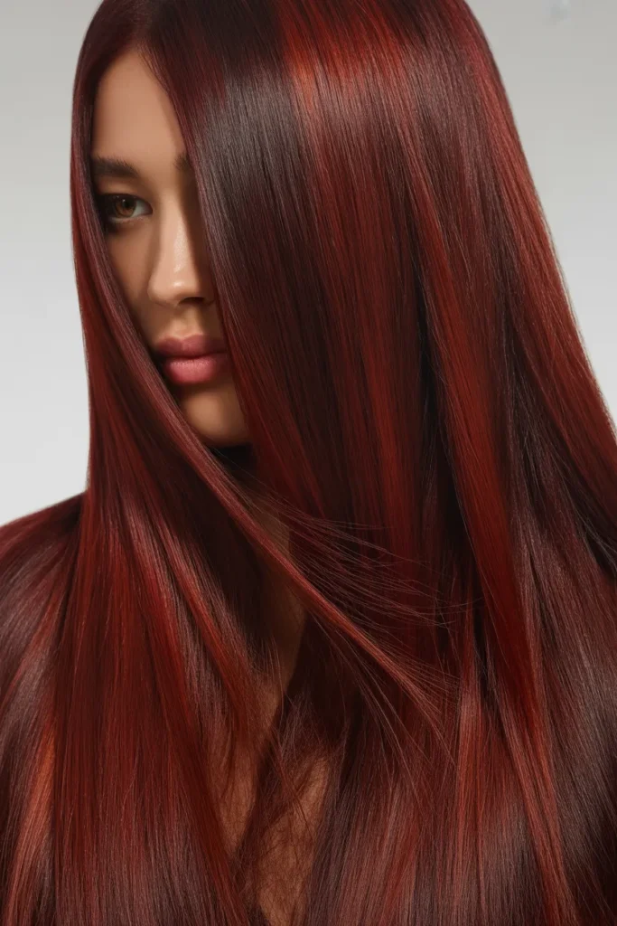 Mahogany Red Sleek Straight