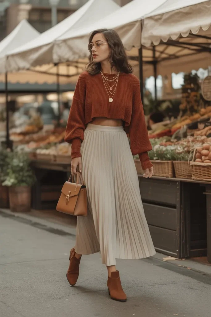 Maxi Skirt with Cropped Sweater