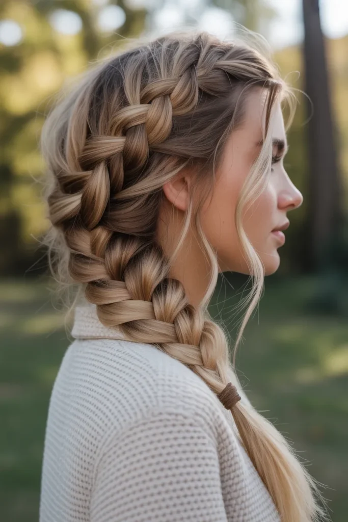 Messy Side Braid with Texture