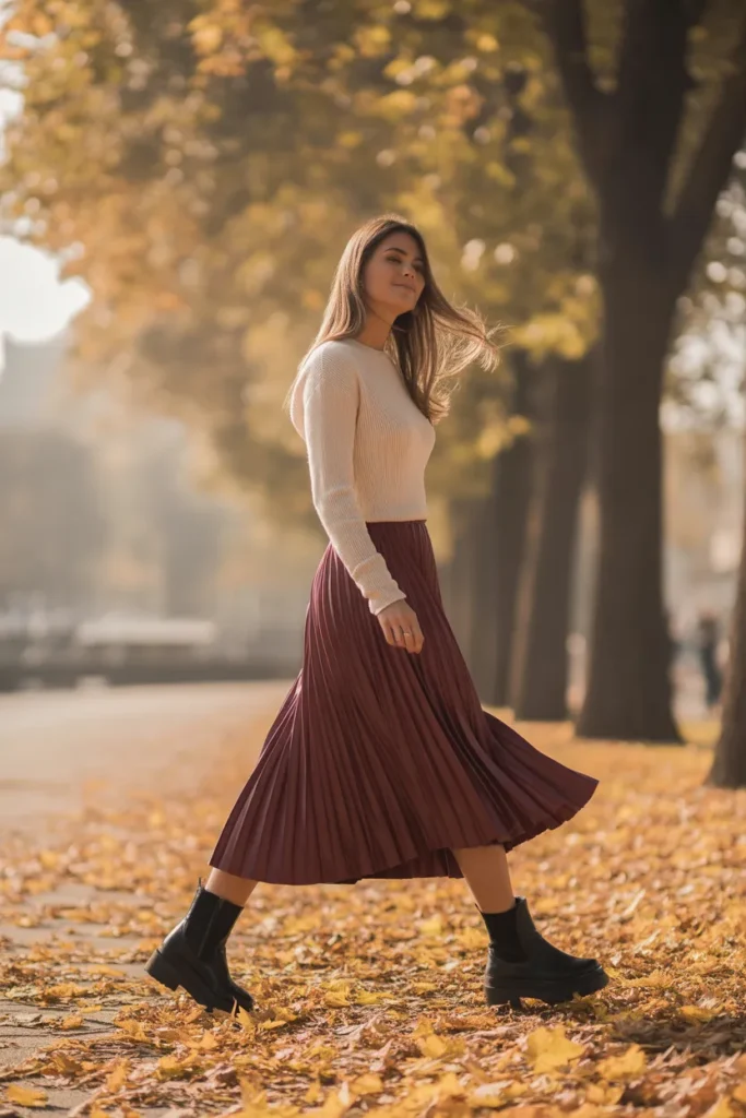 Midi Skirts with Boots