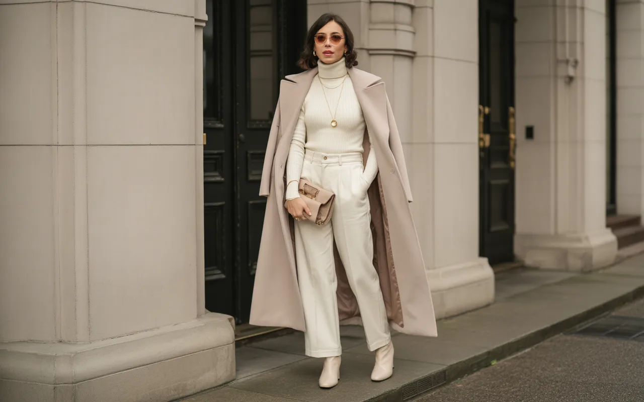 Monochrome Cream Winter Ensemble