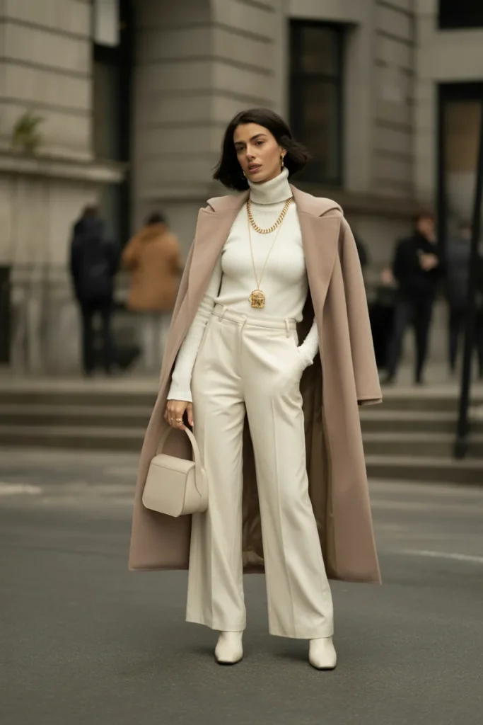 Monochrome Cream Winter Ensemble