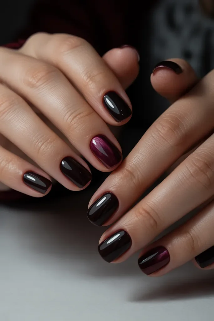 Moody Dark Autumn Vampy Nails