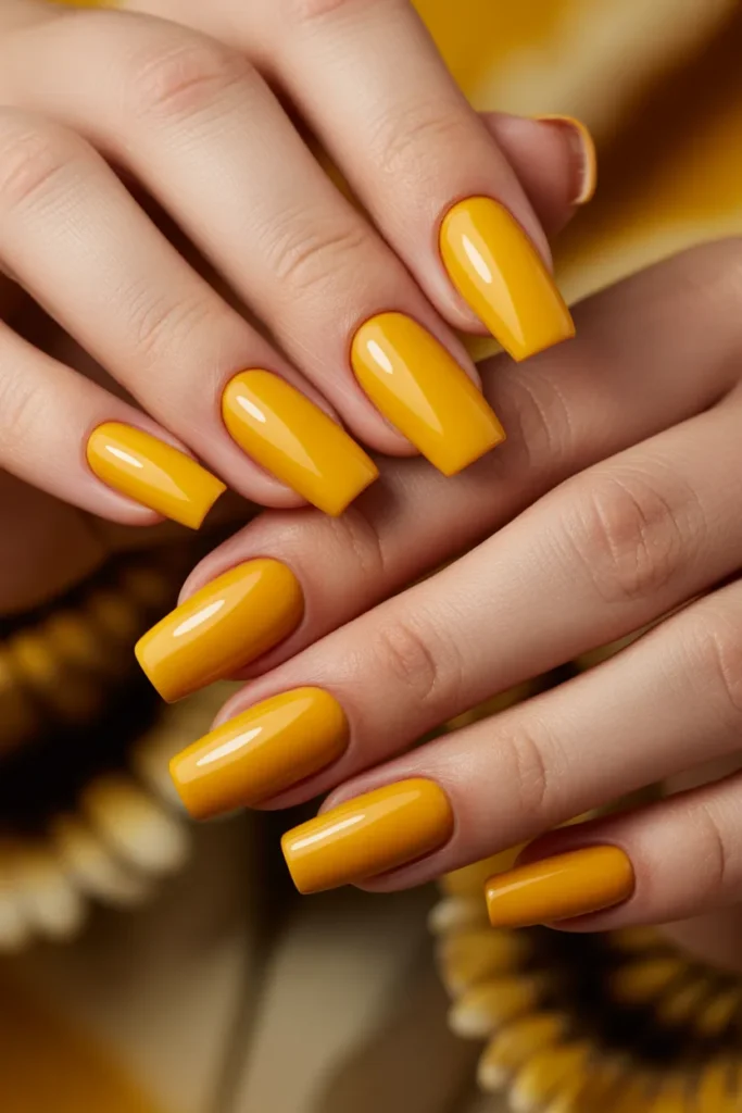 Mustard Yellow Statement Nails