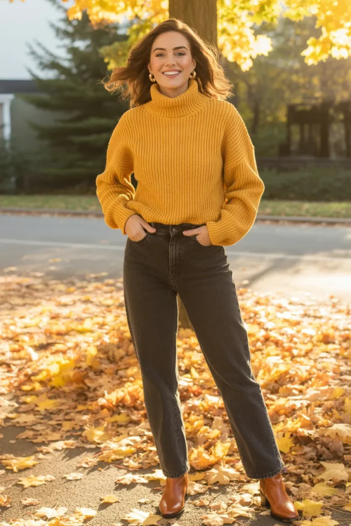 Mustard Yellow Sweater Statement Look