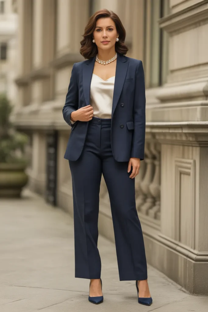 Navy Blue Tailored Suit