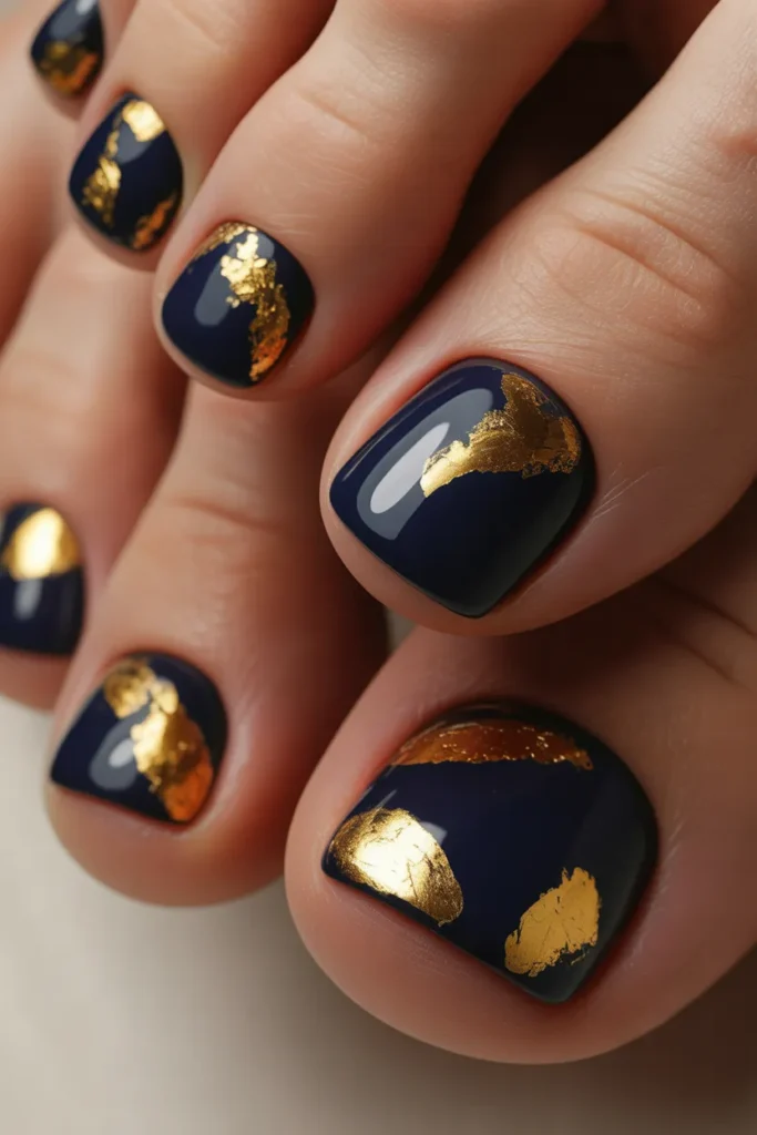 Navy Blue with Gold Foil