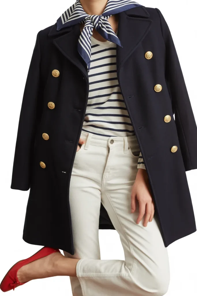 Navy Pea Coat Classic