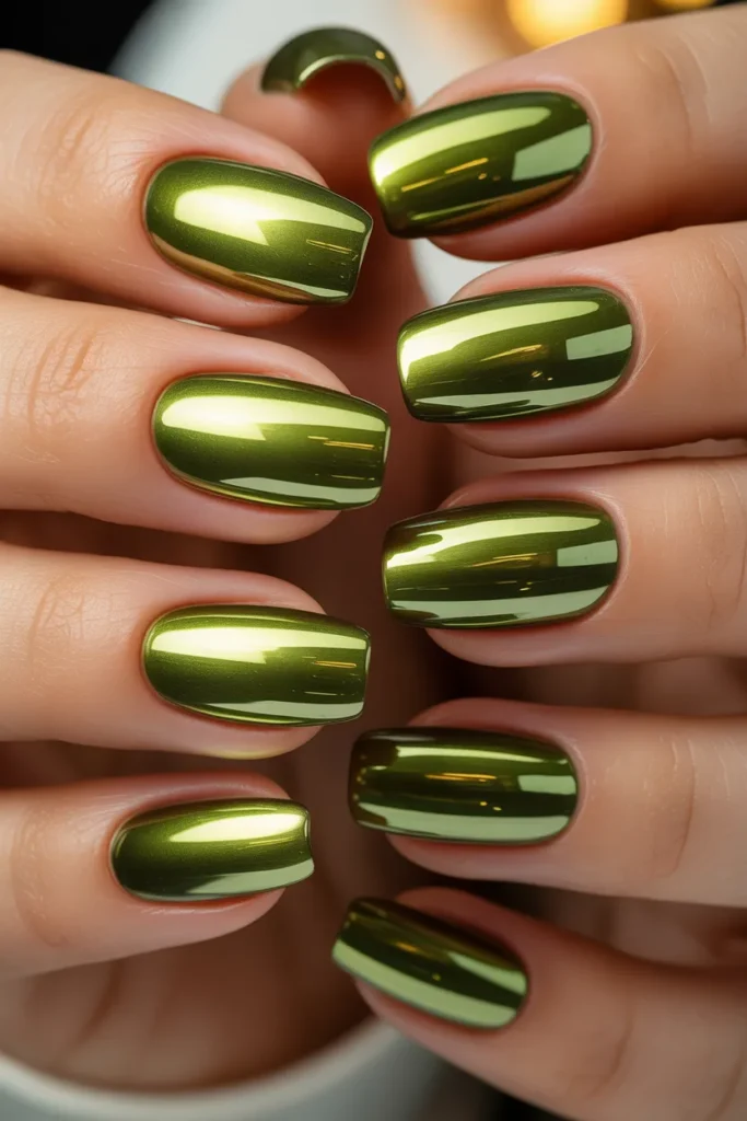 Olive Green Chrome Sophistication